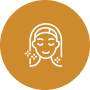 Facial skincare icon on orange background