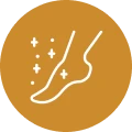 Stylized foot with stars icon