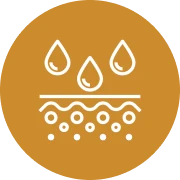 Water droplets and absorption layers